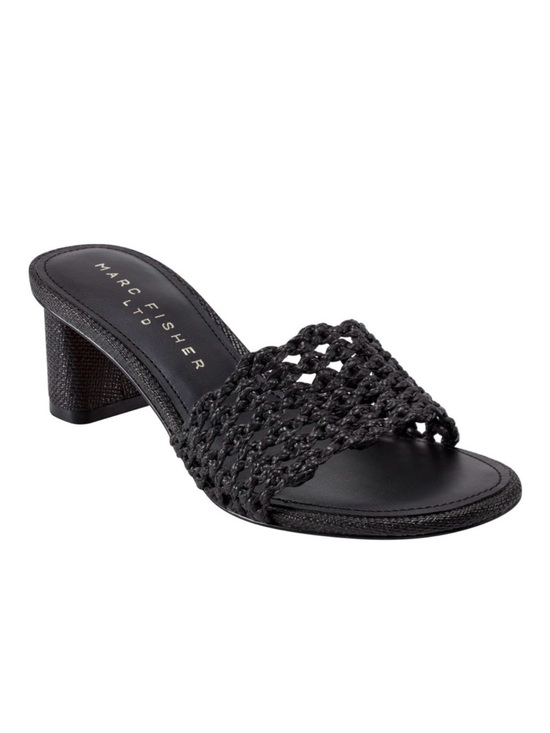 Marc Fisher Shoes - Marc Fisher LTD Jazmine Woven Slide Sandals Block Heel Mule Black 10 NEW